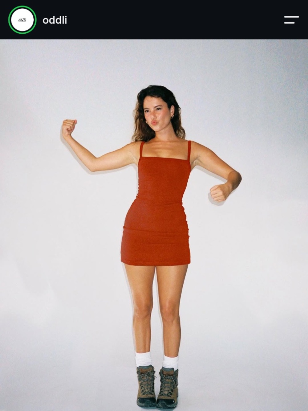 Oddli Mini dress Red Orange Small